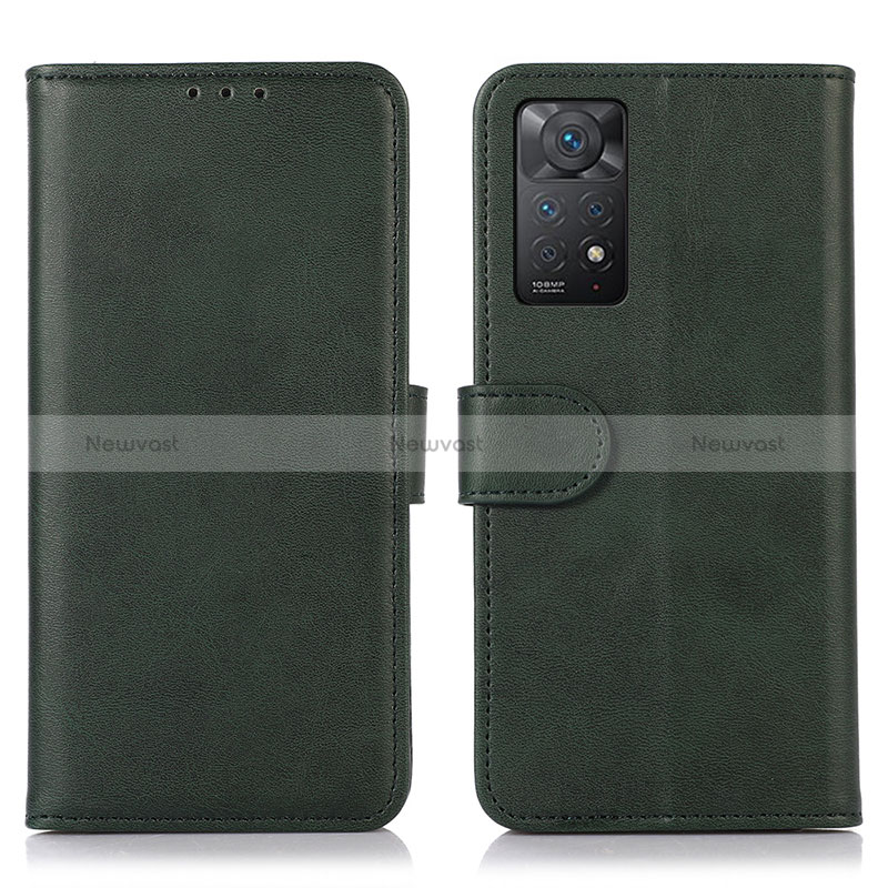 Leather Case Stands Flip Cover Holder D03Y for Xiaomi Redmi Note 11 Pro 4G Green