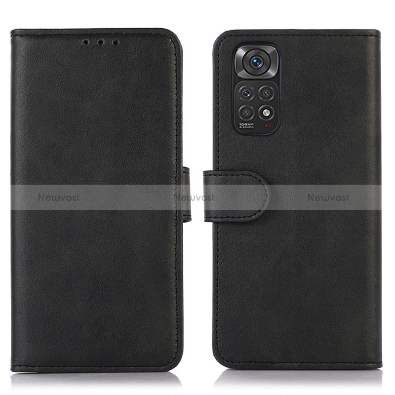 Leather Case Stands Flip Cover Holder D03Y for Xiaomi Redmi Note 11S 4G Black