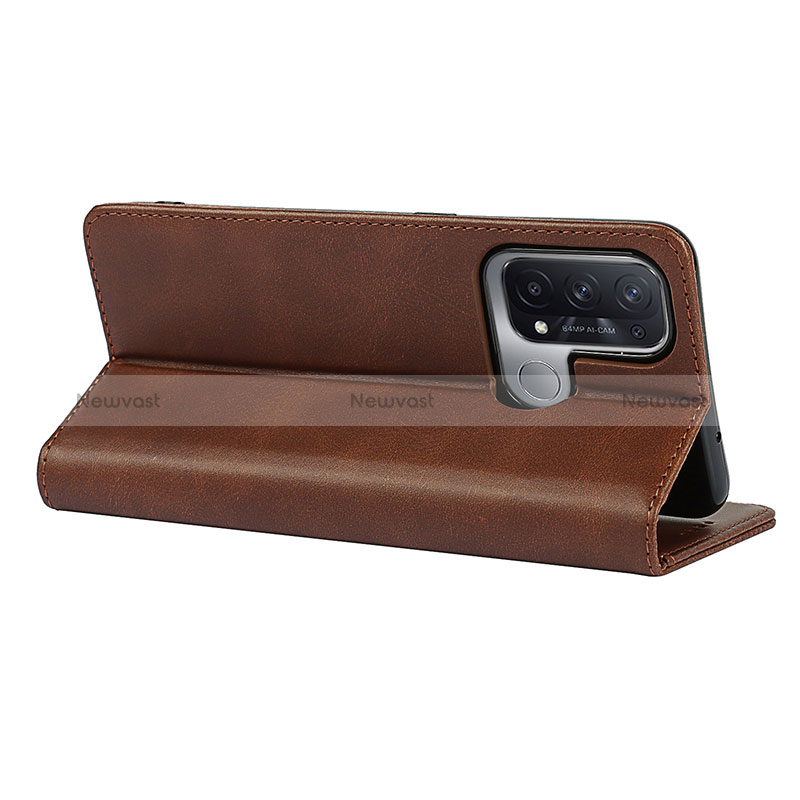 Leather Case Stands Flip Cover Holder D04T for Oppo Reno5 A