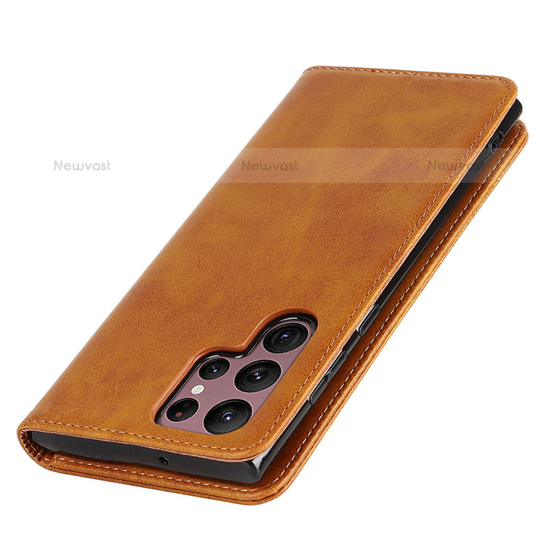 Leather Case Stands Flip Cover Holder D04T for Samsung Galaxy S23 Ultra 5G