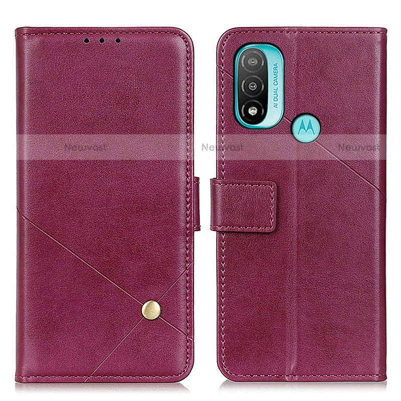 Leather Case Stands Flip Cover Holder D04Y for Motorola Moto E20