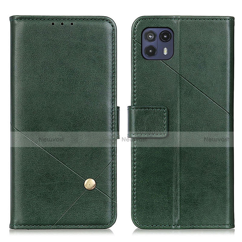 Leather Case Stands Flip Cover Holder D04Y for Motorola Moto G50 5G Green