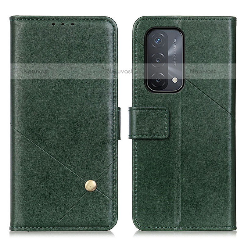 Leather Case Stands Flip Cover Holder D04Y for OnePlus Nord N200 5G Green