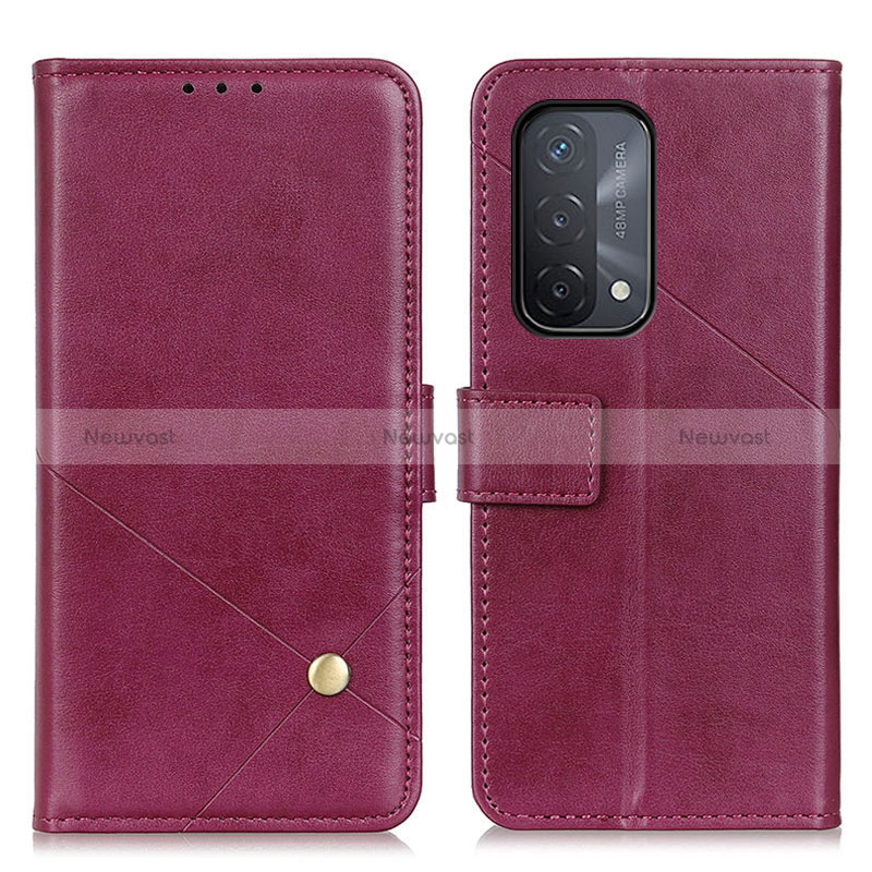 Leather Case Stands Flip Cover Holder D04Y for Oppo A74 5G