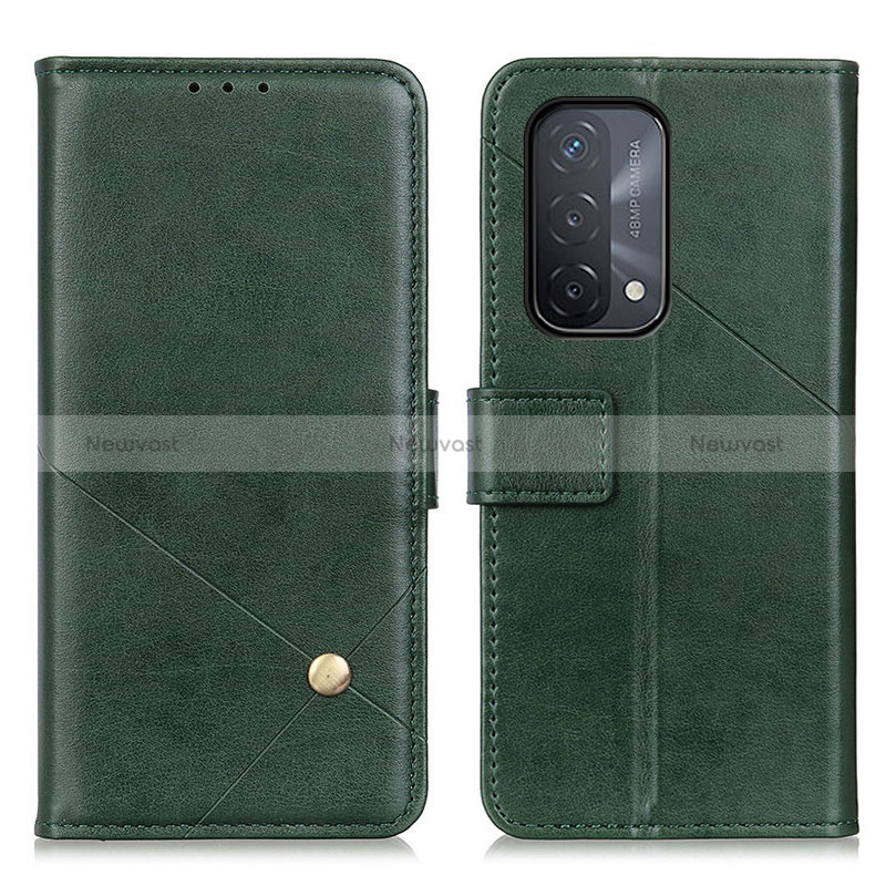 Leather Case Stands Flip Cover Holder D04Y for Oppo A74 5G