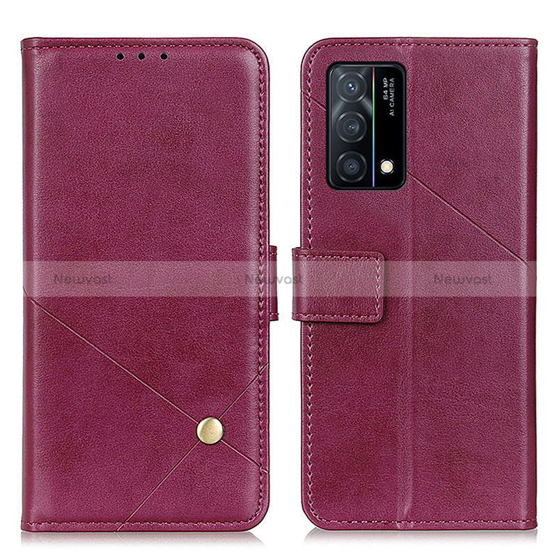 Leather Case Stands Flip Cover Holder D04Y for Oppo K9 5G