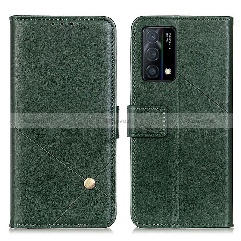 Leather Case Stands Flip Cover Holder D04Y for Oppo K9 5G