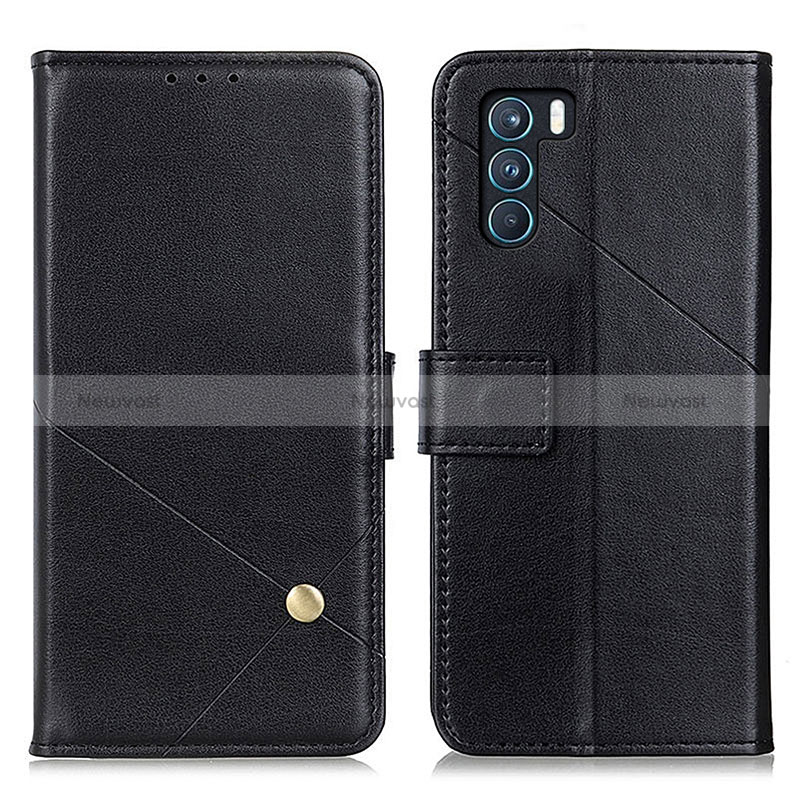 Leather Case Stands Flip Cover Holder D04Y for Oppo K9 Pro 5G