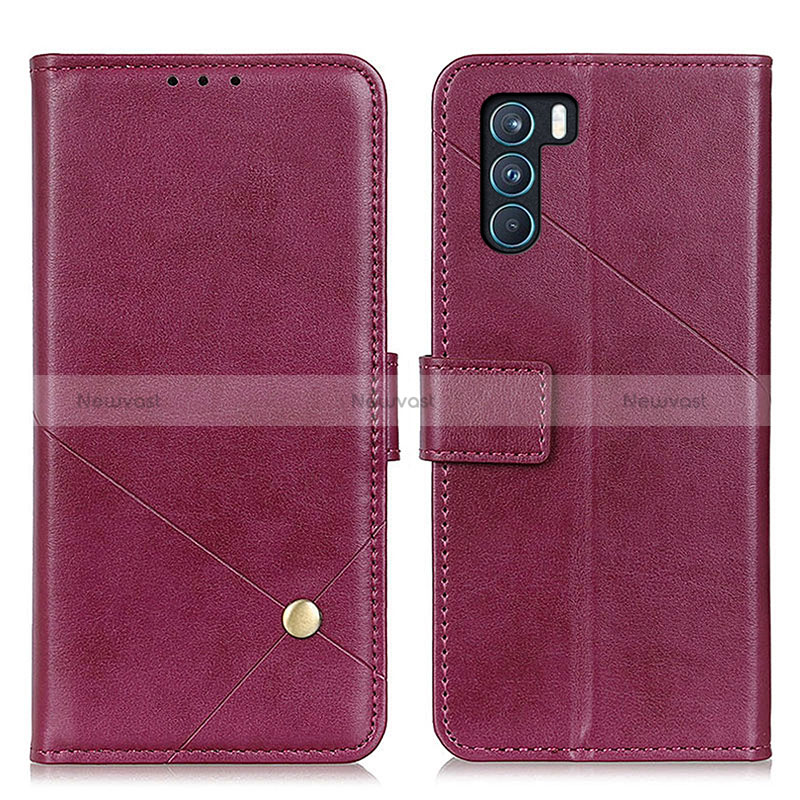 Leather Case Stands Flip Cover Holder D04Y for Oppo K9 Pro 5G