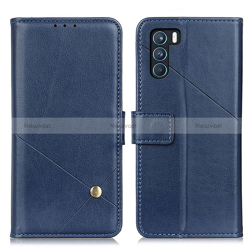 Leather Case Stands Flip Cover Holder D04Y for Oppo K9 Pro 5G