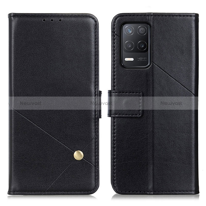 Leather Case Stands Flip Cover Holder D04Y for Realme 8 5G Black