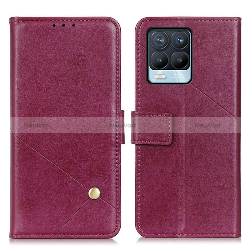 Leather Case Stands Flip Cover Holder D04Y for Realme 8 Pro Red