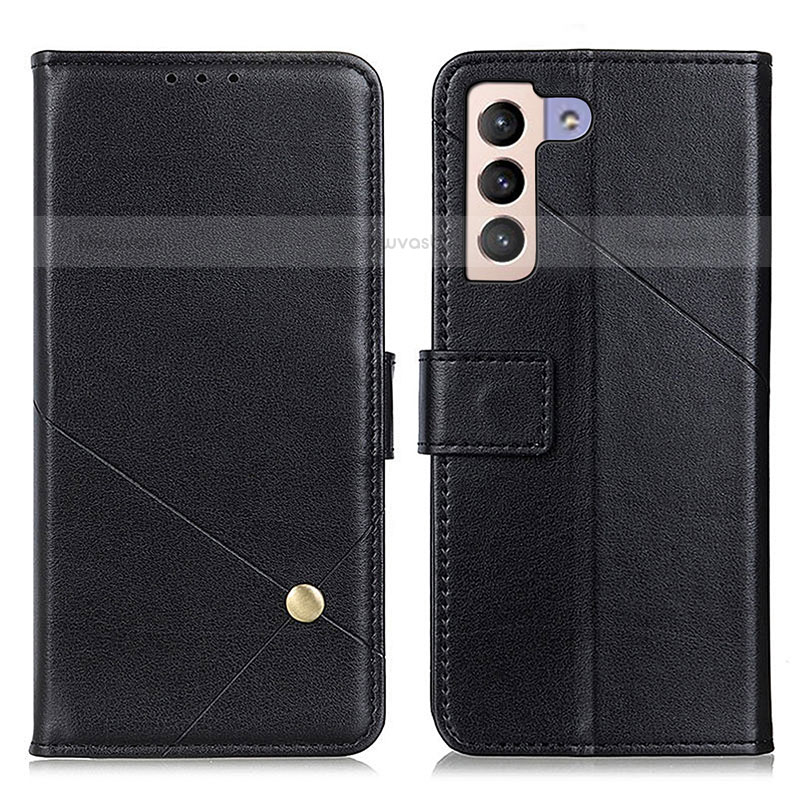 Leather Case Stands Flip Cover Holder D04Y for Samsung Galaxy S22 Plus 5G Black