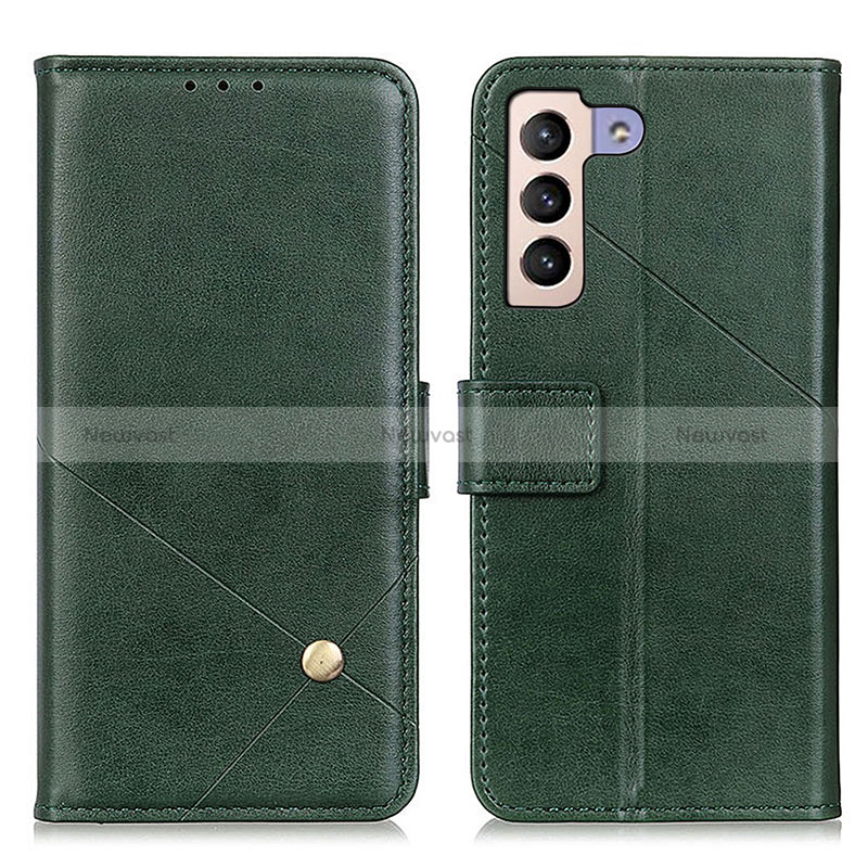 Leather Case Stands Flip Cover Holder D04Y for Samsung Galaxy S24 Plus 5G Green