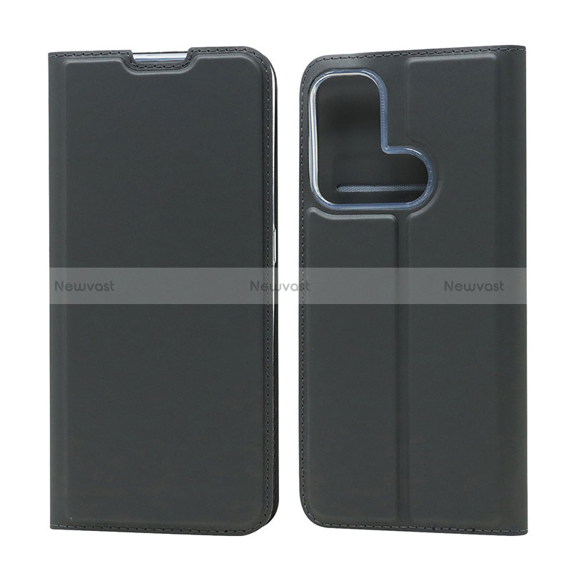 Leather Case Stands Flip Cover Holder D05T for Oppo Reno5 A Black