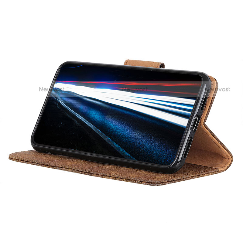 Leather Case Stands Flip Cover Holder D05Y for Motorola Moto G Play (2023)