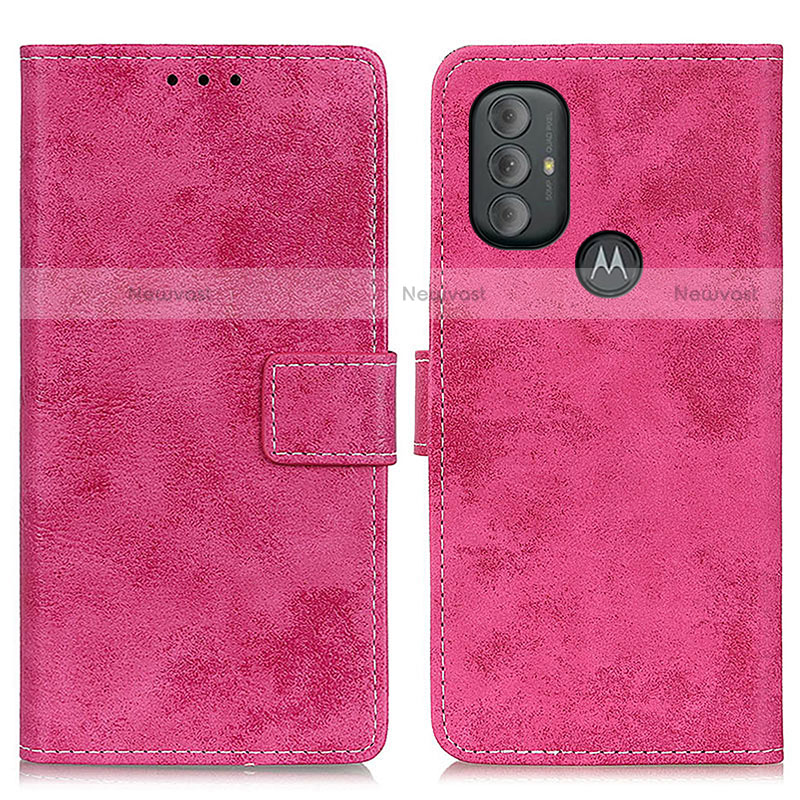 Leather Case Stands Flip Cover Holder D05Y for Motorola Moto G Play Gen 2 Hot Pink