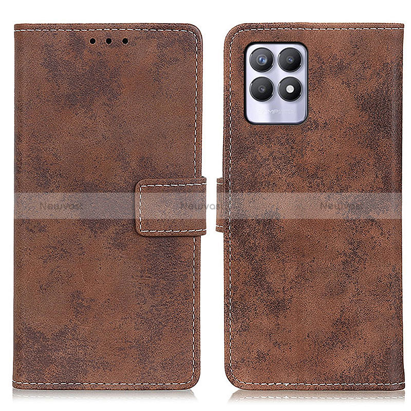 Leather Case Stands Flip Cover Holder D05Y for Realme 8i