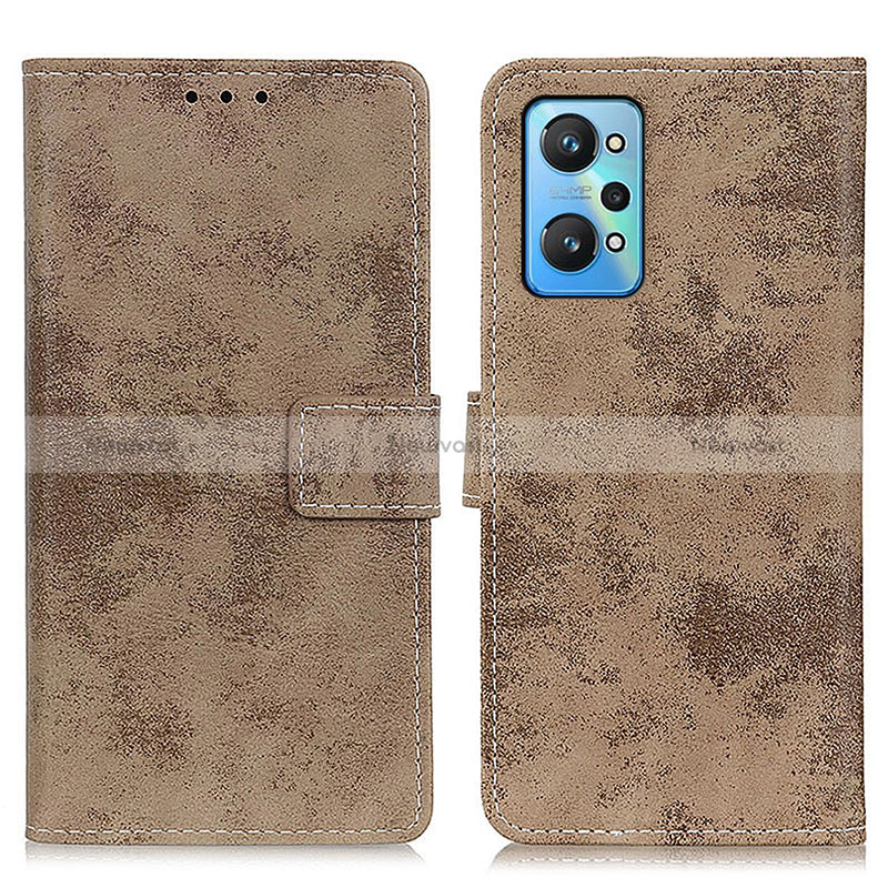 Leather Case Stands Flip Cover Holder D05Y for Realme GT Neo2 5G Khaki