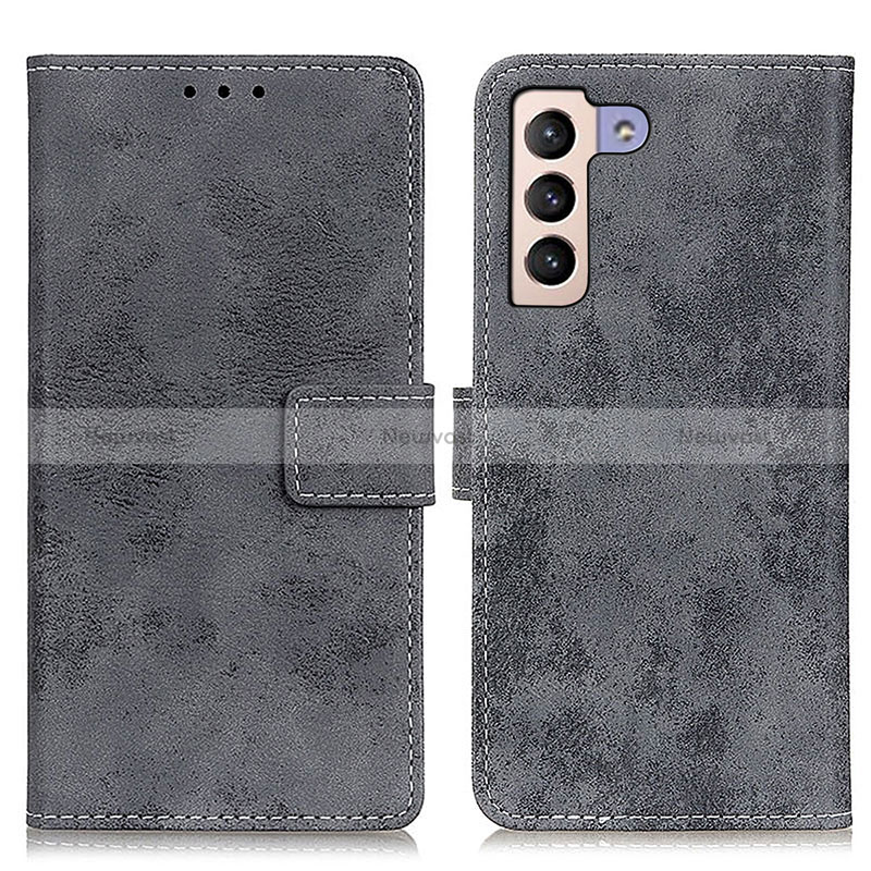 Leather Case Stands Flip Cover Holder D05Y for Samsung Galaxy S24 Plus 5G Gray