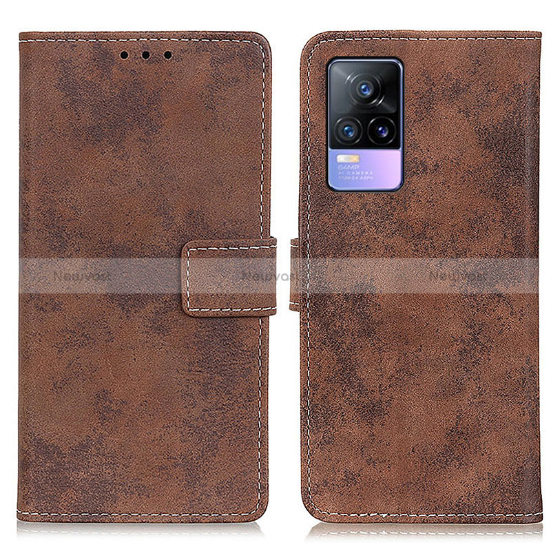 Leather Case Stands Flip Cover Holder D05Y for Vivo V21e 5G