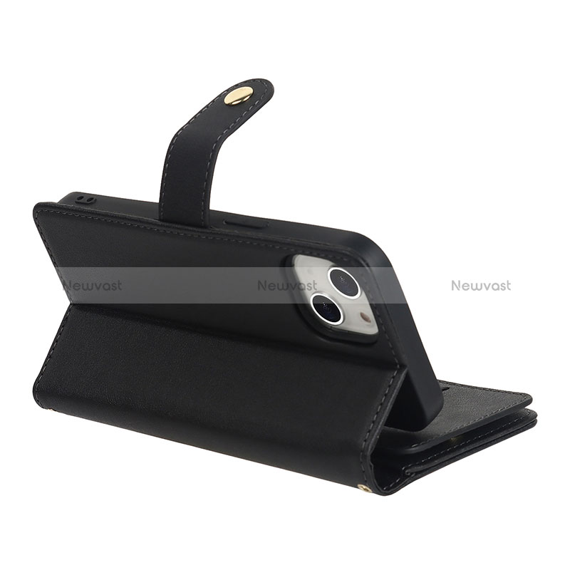 Leather Case Stands Flip Cover Holder D06T for Apple iPhone 13