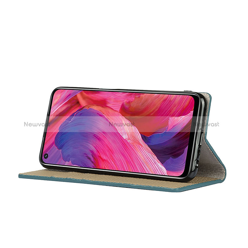 Leather Case Stands Flip Cover Holder D06T for Oppo A74 5G