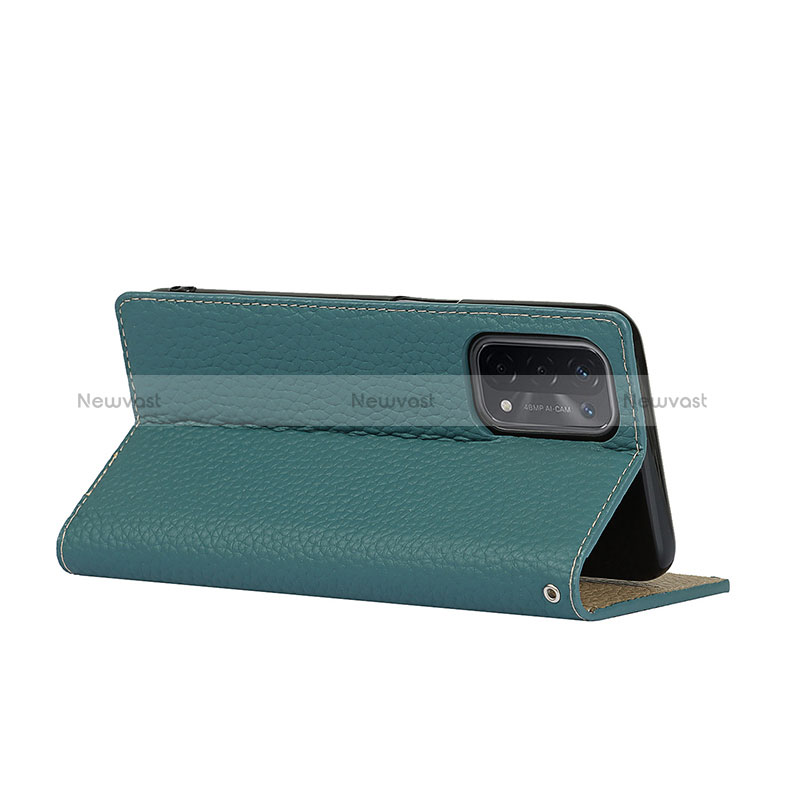 Leather Case Stands Flip Cover Holder D06T for Oppo A74 5G