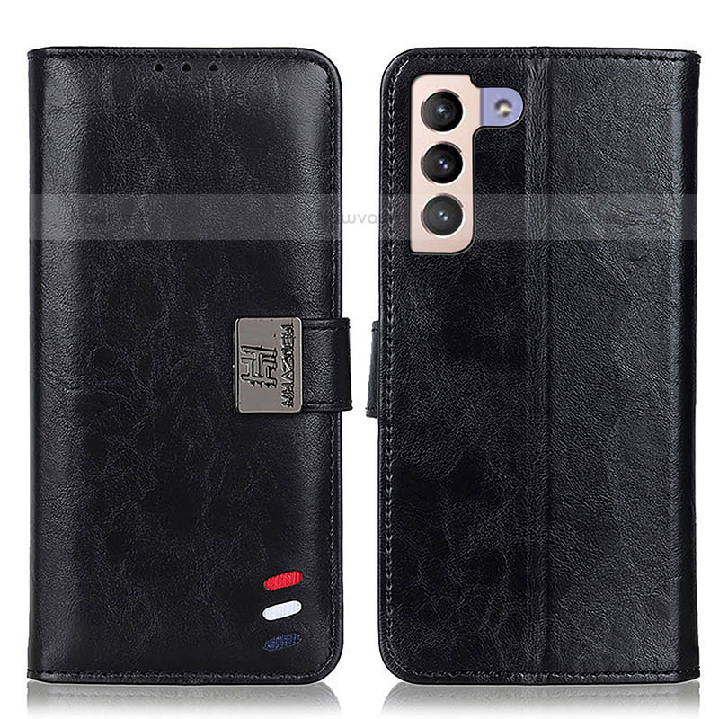 Leather Case Stands Flip Cover Holder D06Y for Samsung Galaxy S21 Plus 5G Black