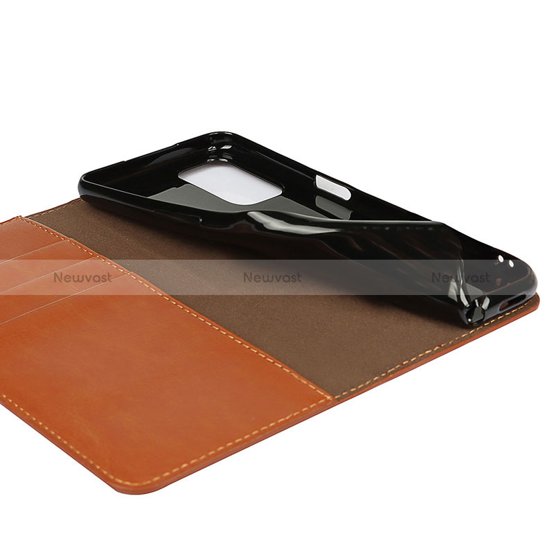 Leather Case Stands Flip Cover Holder D07T for Oppo A74 5G