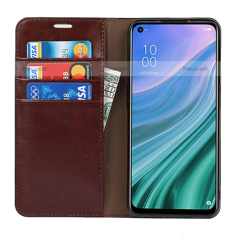 Leather Case Stands Flip Cover Holder D07T for Oppo A93 5G