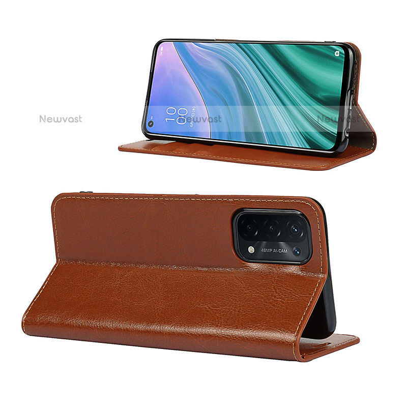 Leather Case Stands Flip Cover Holder D07T for Oppo A93 5G