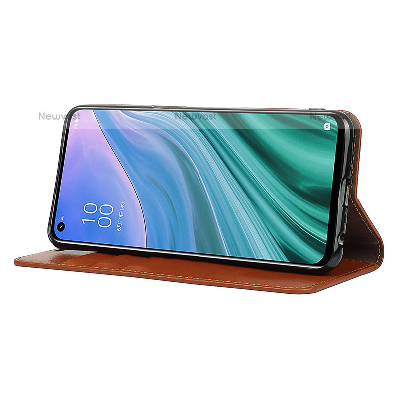 Leather Case Stands Flip Cover Holder D07T for Oppo A93 5G