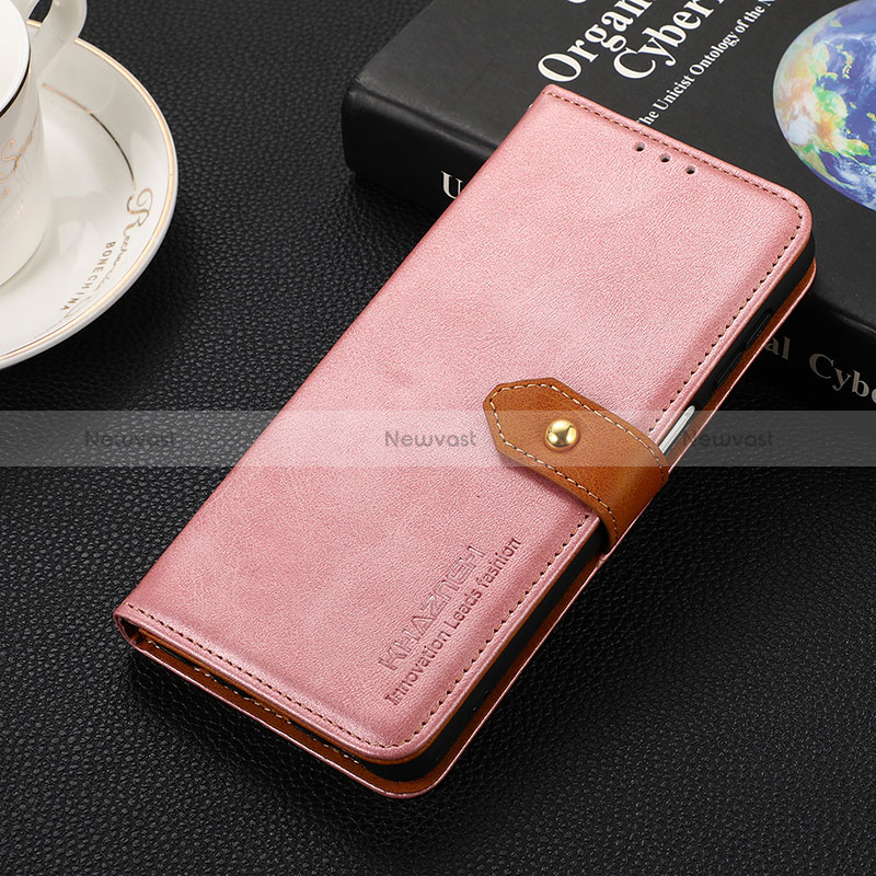 Leather Case Stands Flip Cover Holder D07Y for Huawei Honor Magic6 Lite 5G Pink