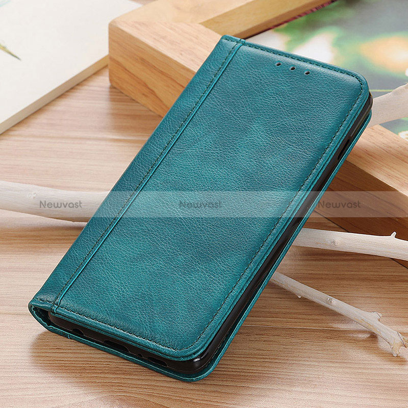 Leather Case Stands Flip Cover Holder D07Y for Motorola Moto G54 5G Green