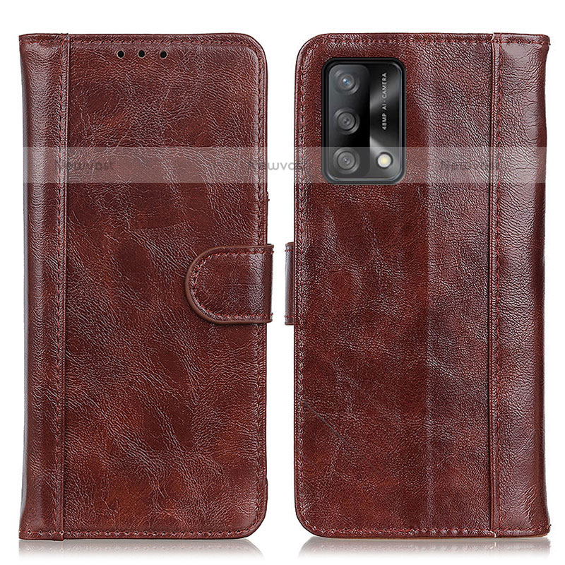 Leather Case Stands Flip Cover Holder D07Y for Oppo A74 4G