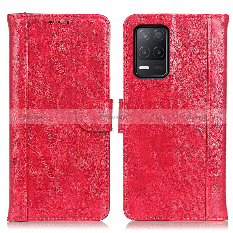 Leather Case Stands Flip Cover Holder D07Y for Realme 8 5G Red