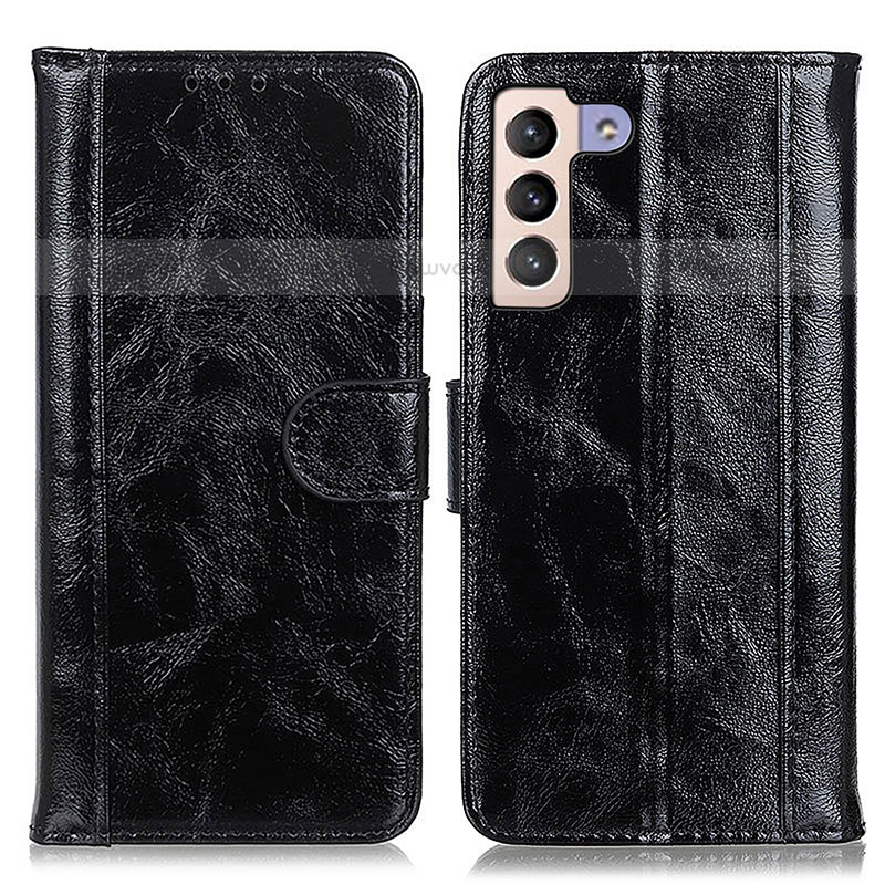 Leather Case Stands Flip Cover Holder D07Y for Samsung Galaxy S21 Plus 5G Black