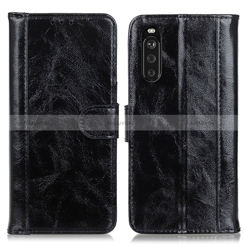 Leather Case Stands Flip Cover Holder D07Y for Sony Xperia 10 III Lite Black