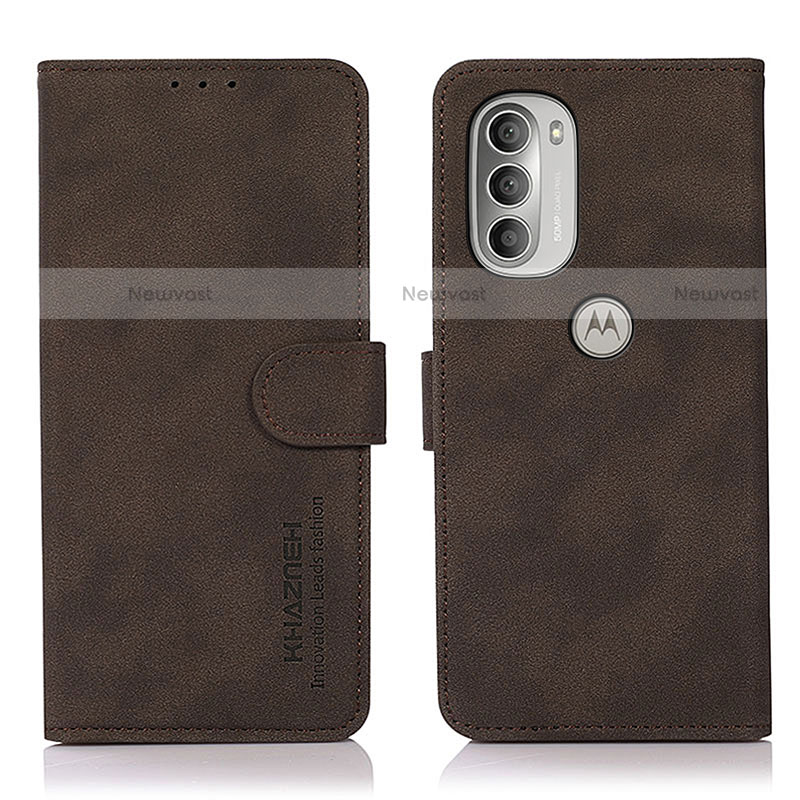 Leather Case Stands Flip Cover Holder D08Y for Motorola Moto G51 5G