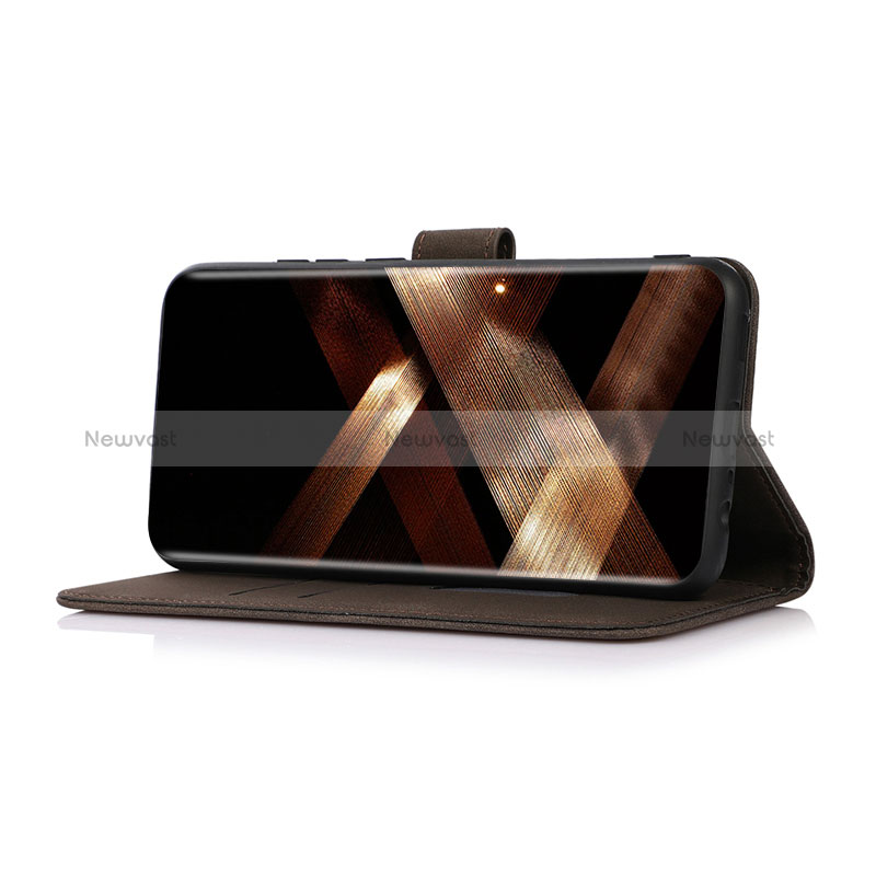 Leather Case Stands Flip Cover Holder D08Y for Samsung Galaxy S24 Ultra 5G