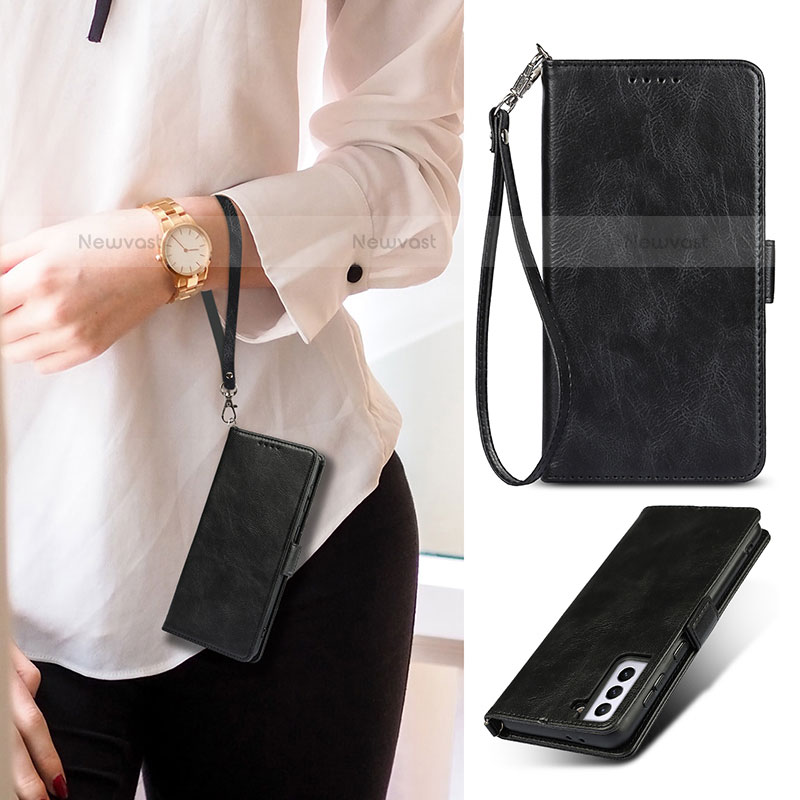 Leather Case Stands Flip Cover Holder D09T for Samsung Galaxy S21 5G