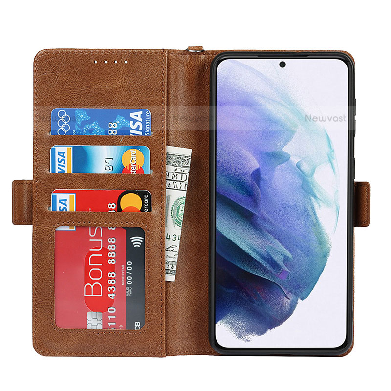 Leather Case Stands Flip Cover Holder D09T for Samsung Galaxy S22 5G