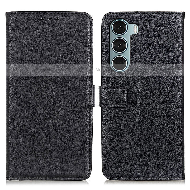 Leather Case Stands Flip Cover Holder D09Y for Motorola Moto Edge S30 5G Black