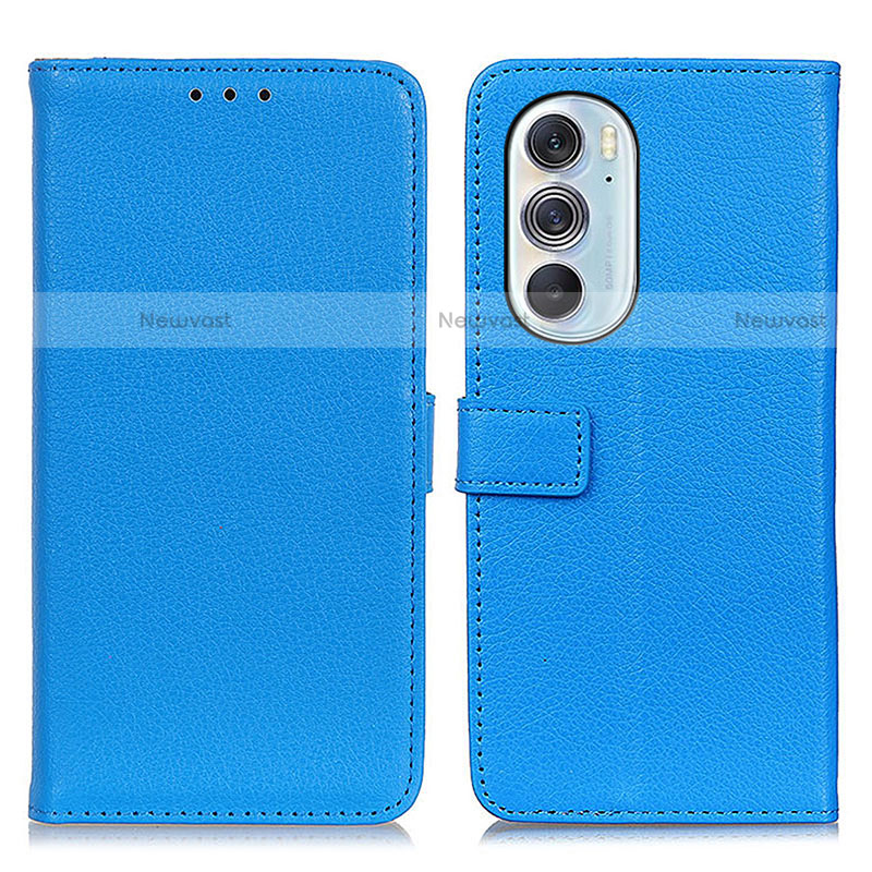 Leather Case Stands Flip Cover Holder D09Y for Motorola Moto Edge X30 5G Sky Blue