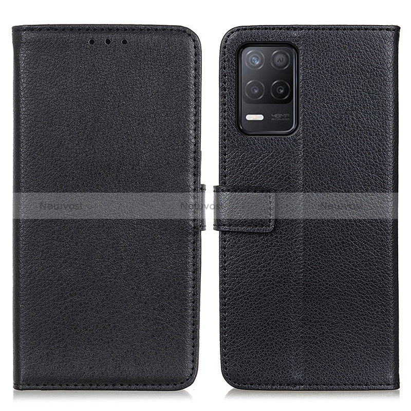 Leather Case Stands Flip Cover Holder D09Y for Realme Q3i 5G Black