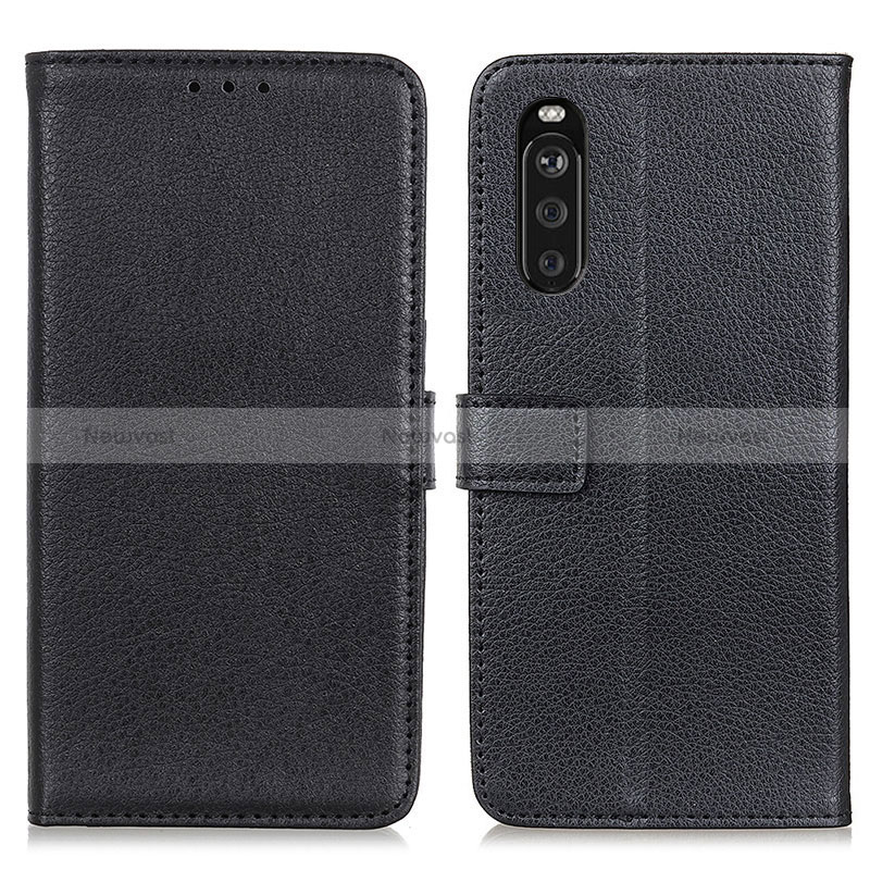 Leather Case Stands Flip Cover Holder D09Y for Sony Xperia 10 III SOG04 Black
