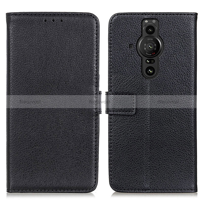 Leather Case Stands Flip Cover Holder D09Y for Sony Xperia PRO-I Black