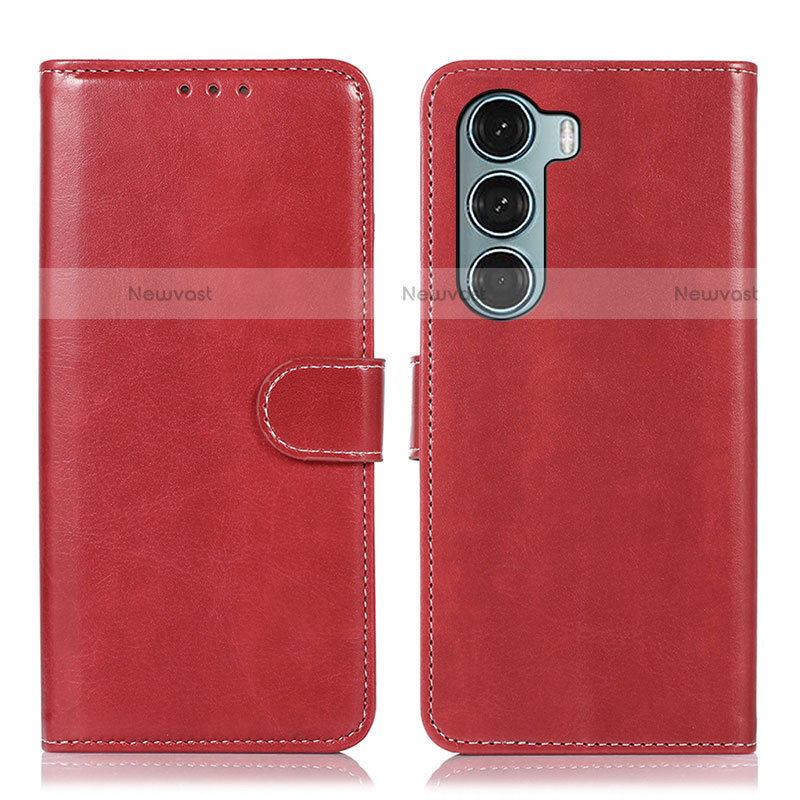 Leather Case Stands Flip Cover Holder D10Y for Motorola Moto Edge S30 5G Red