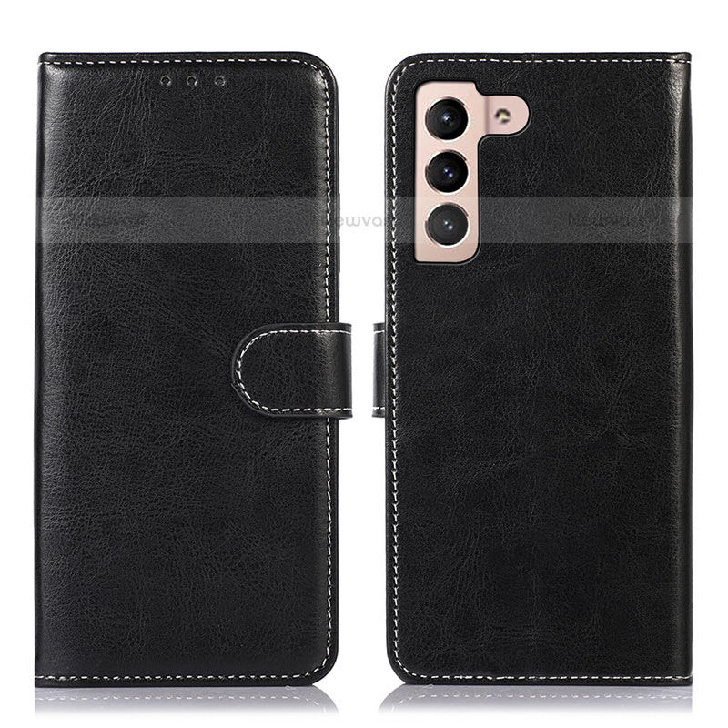 Leather Case Stands Flip Cover Holder D10Y for Samsung Galaxy S21 Plus 5G Black